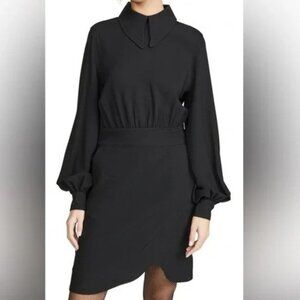 Ganni Black Peter Pan Collar Dress 38